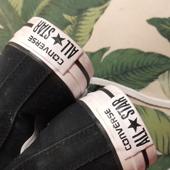 Converse All Star Chuck Taylor Black White High top size 7 women's men's 5 euc - Picture 4 of 11